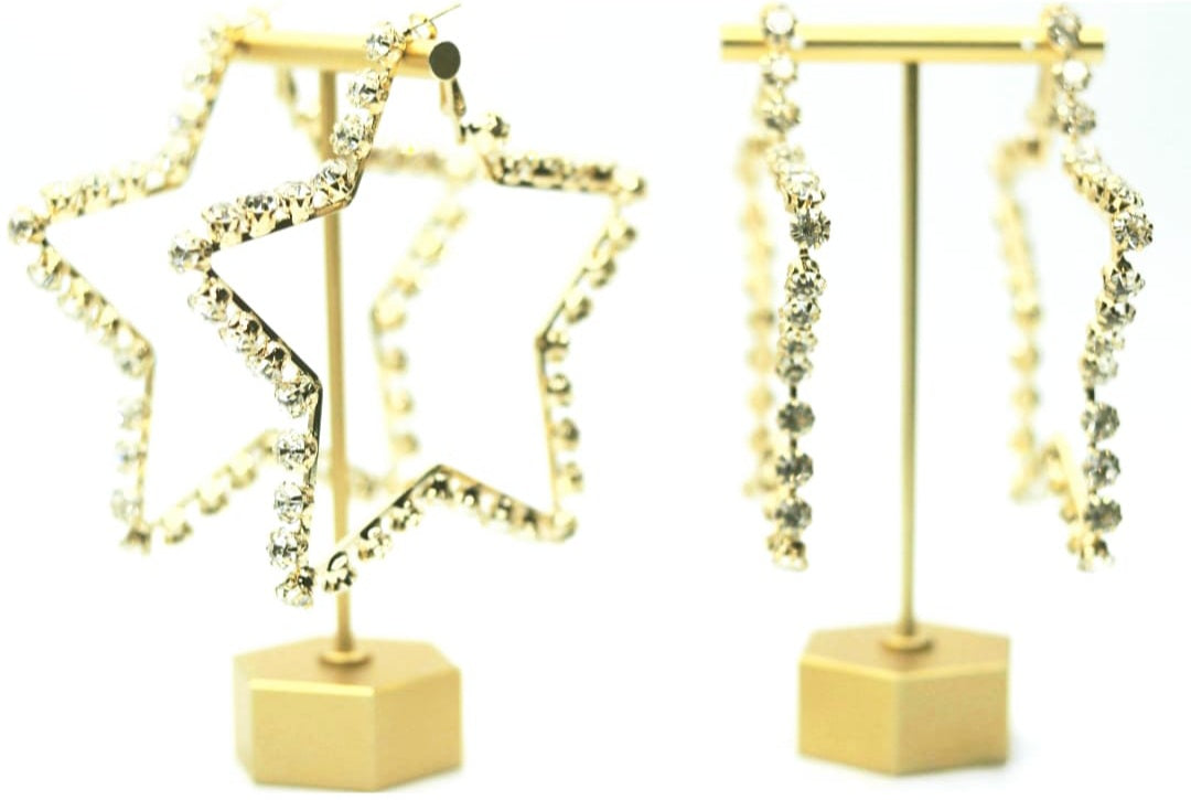 Bedazzled Star Hoops